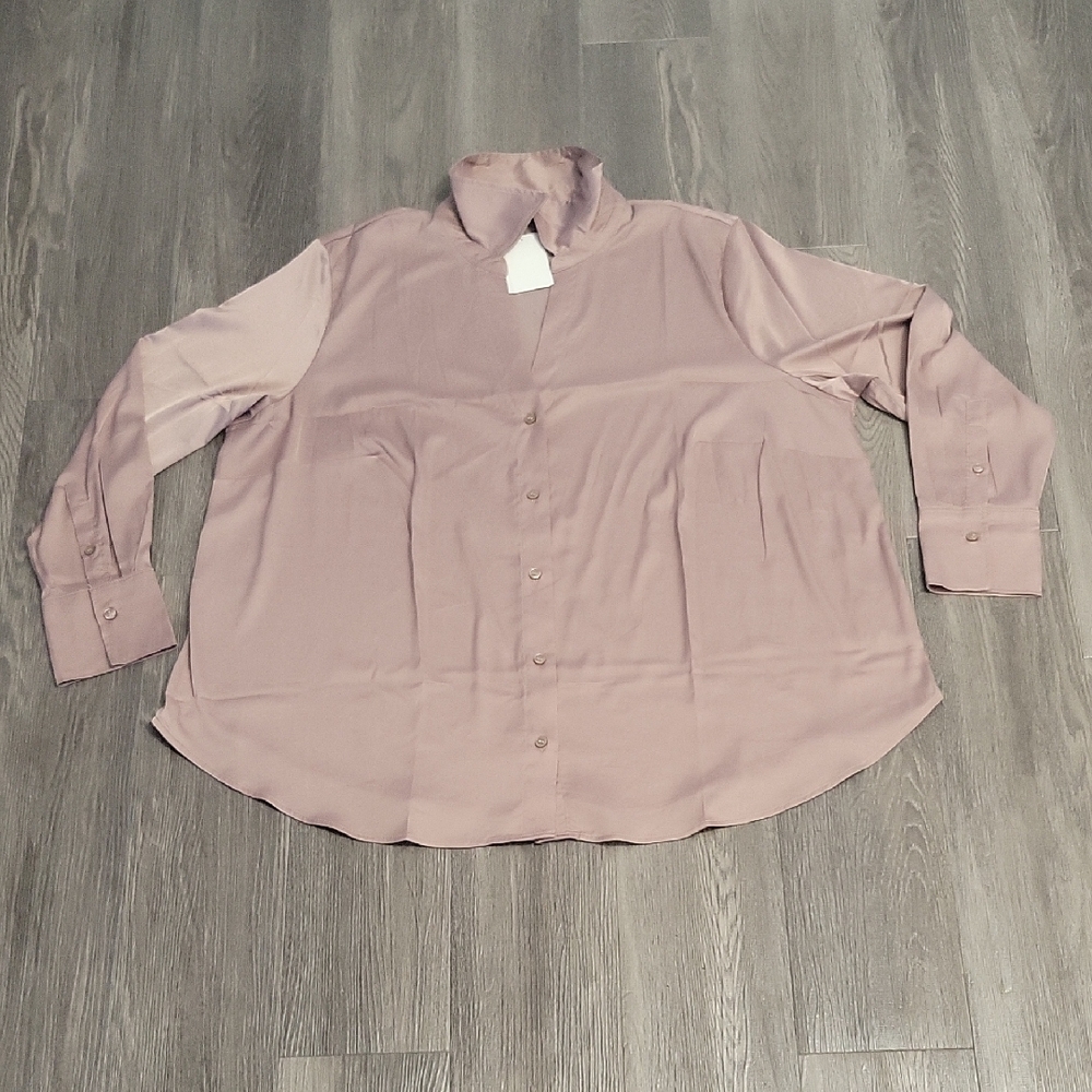 H&M Pink Long Sleeve Button Down Shirt